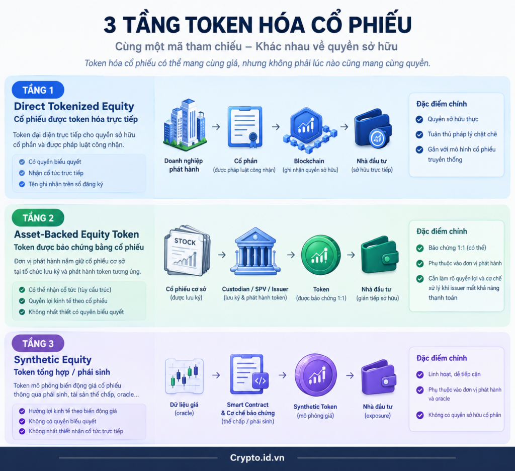 Ba tầng Token hóa cổ phiếu
